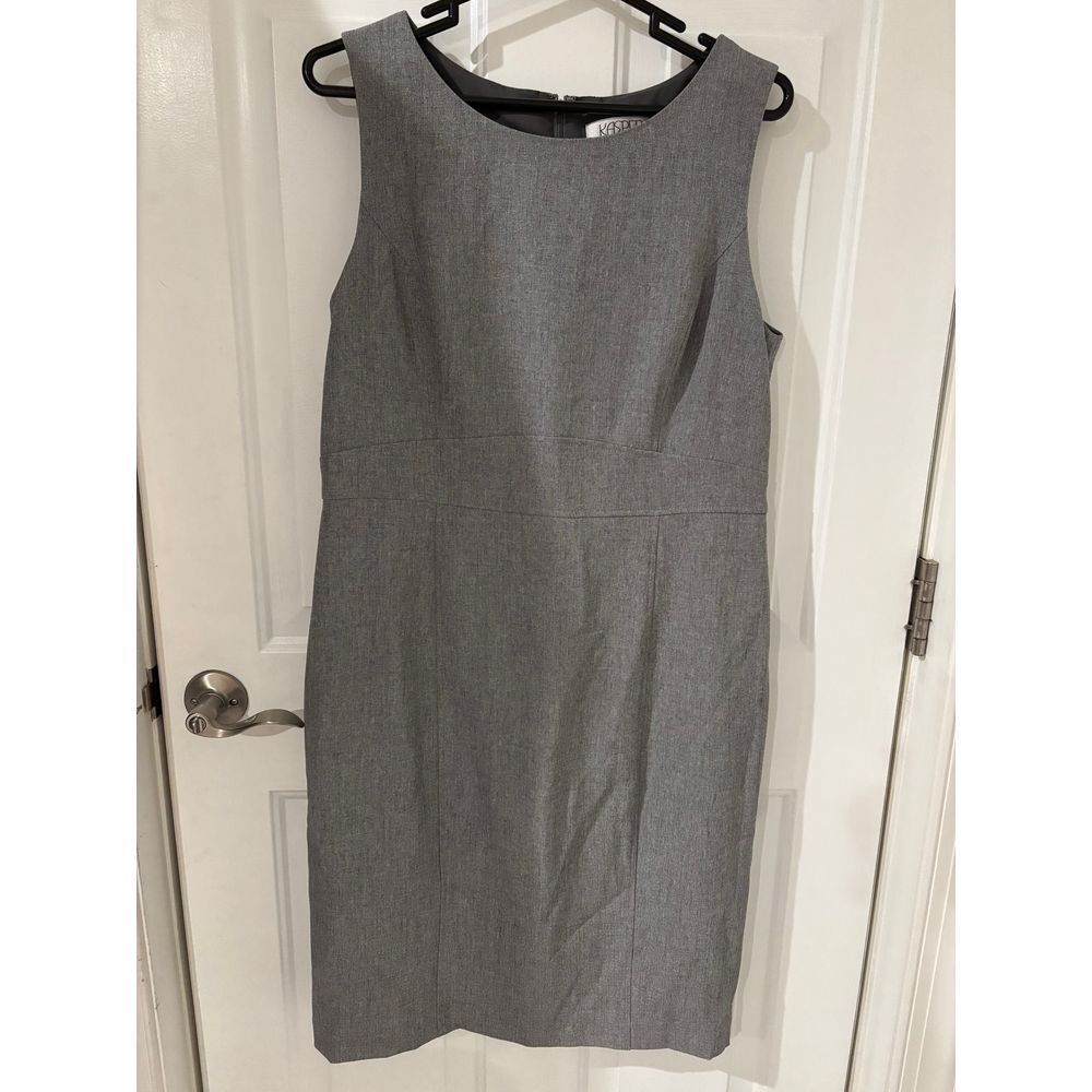 Kasper Women's Gray Sheath Sleeveless Career Pencil Dress Size 12